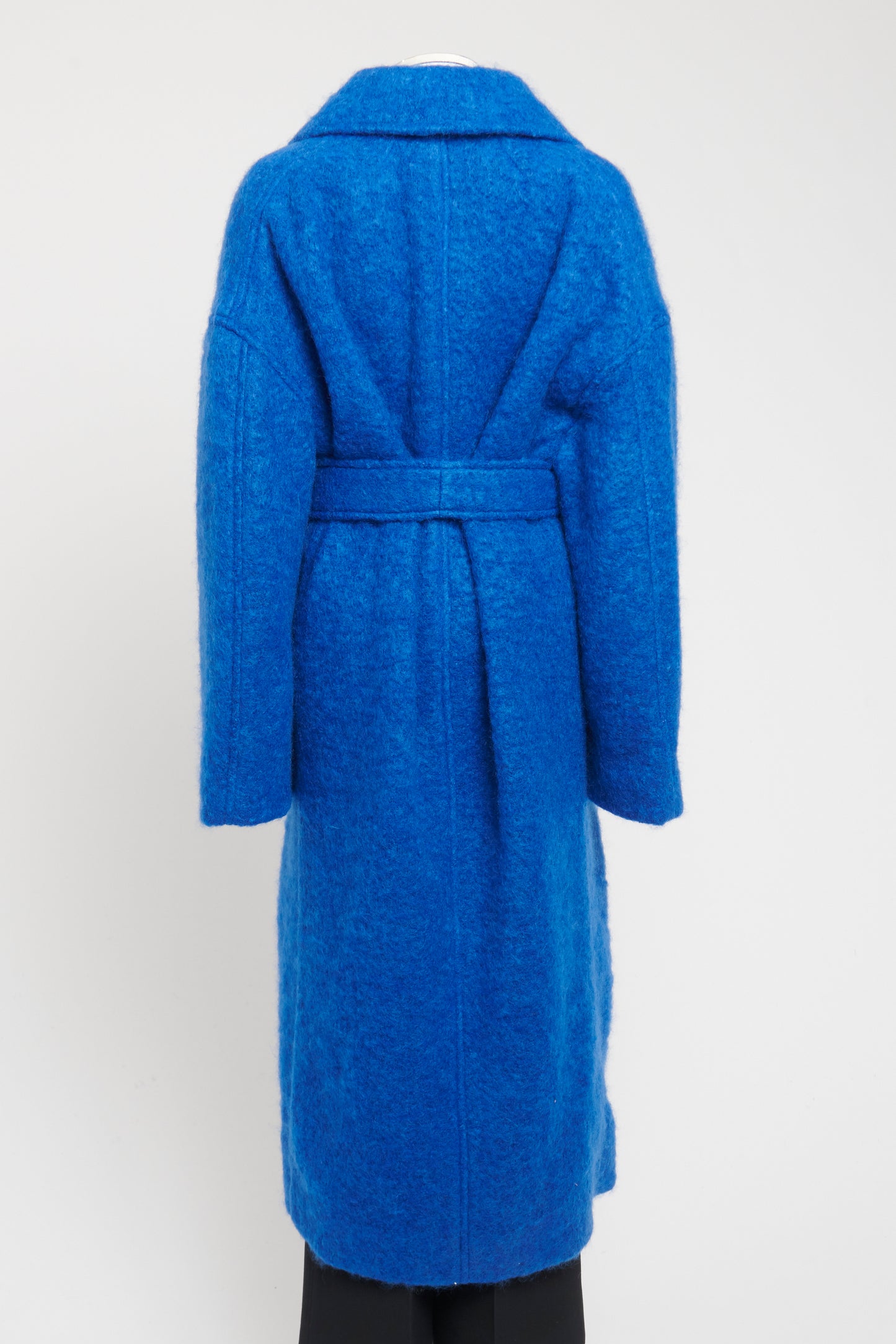 Electric Blue Wool Blend Preowned Oversized Coat