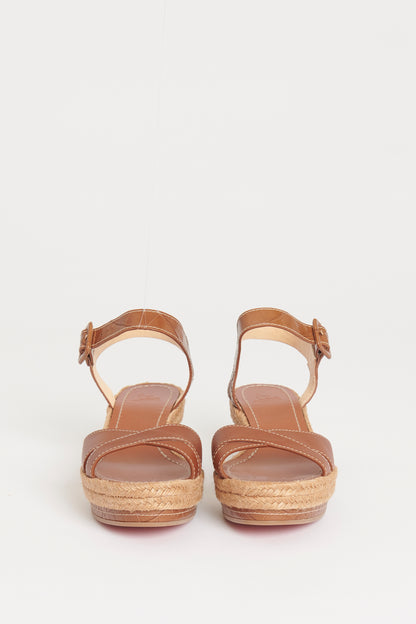Brown Leather Almerio 60 Preowned Sandals