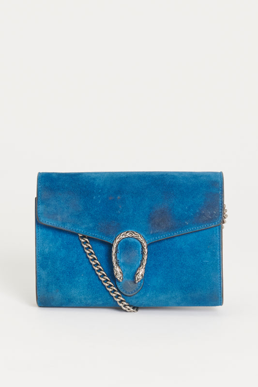 Blue Suede Mini Dionysus Wallet on Chain Preowned Bag