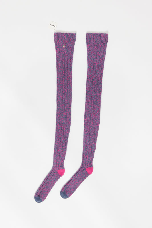 Purple Cashmere Thigh High Preowned Socks