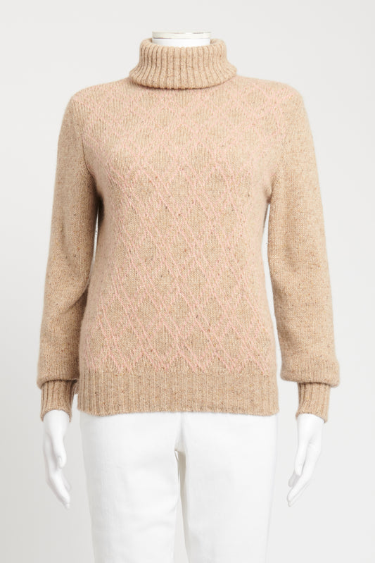Oatmeal Cashmere Preowned Roll Neck Jumper