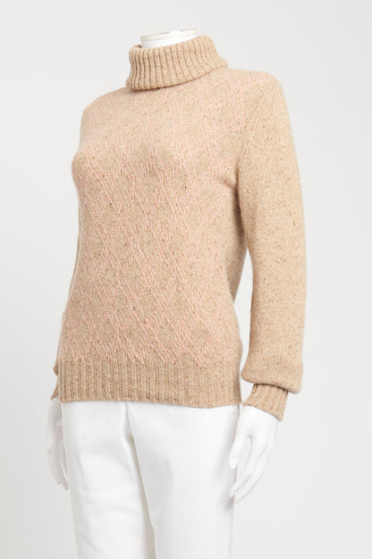 Oatmeal Cashmere Preowned Roll Neck Jumper