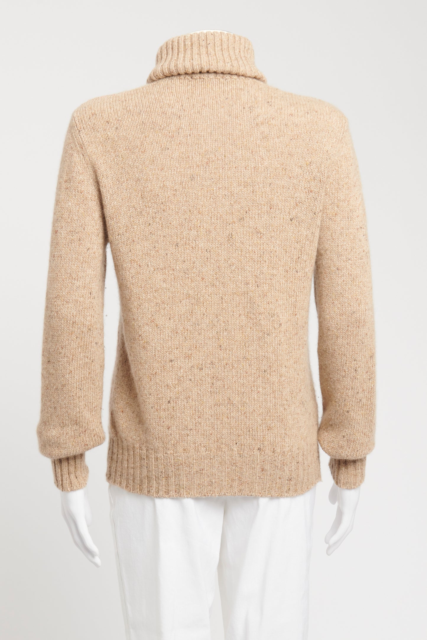 Oatmeal Cashmere Preowned Roll Neck Jumper