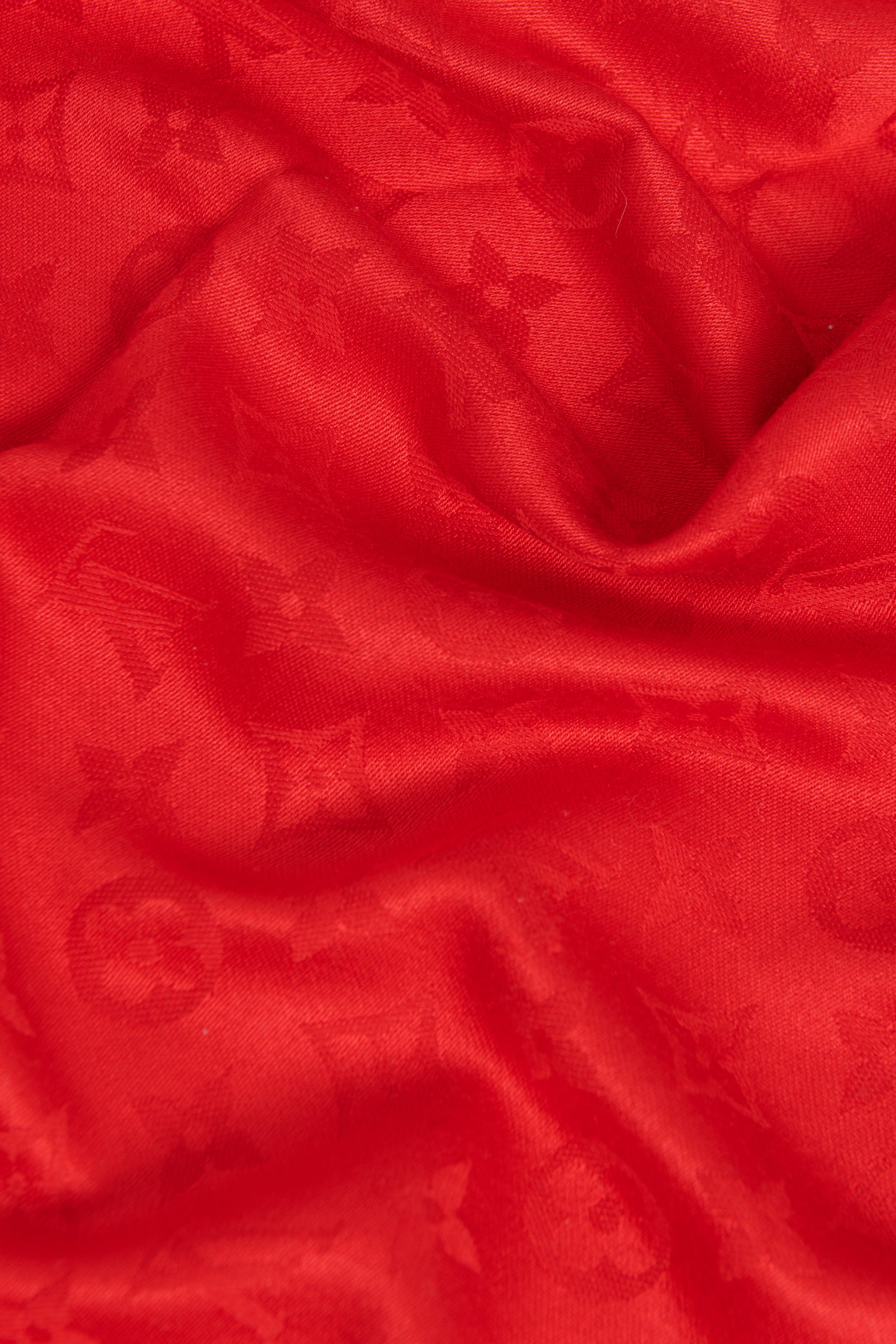 Red Silk Blend Preowned Châle Monogram Scarf