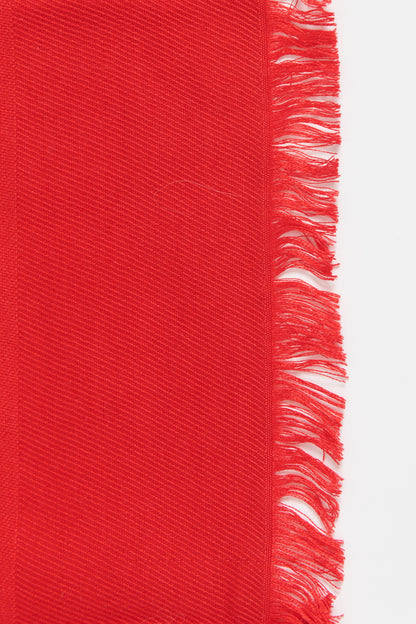Red Silk Blend Preowned Châle Monogram Scarf