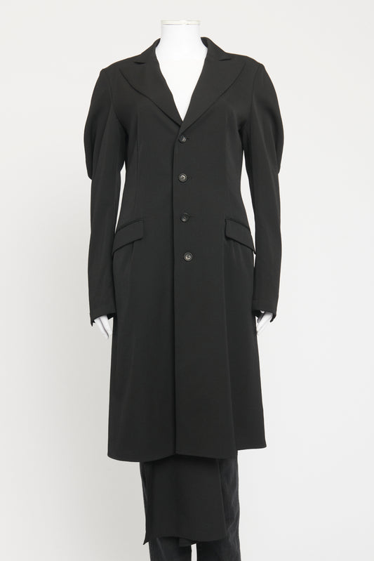 Black Wool Preowned Lightweight Coat