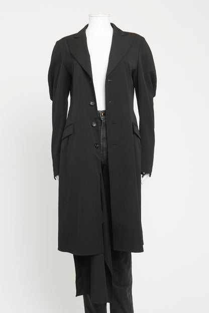 Black Wool Preowned Lightweight Coat