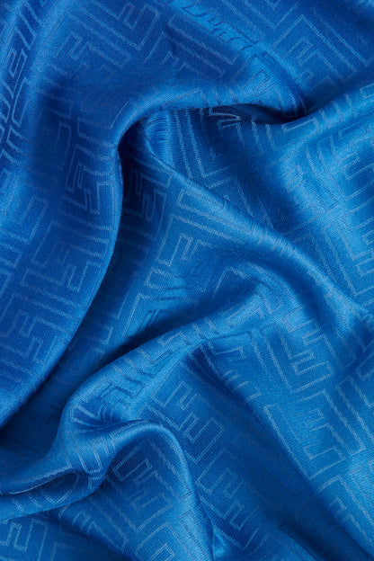 Blue Ombré Silk Blend Preowned Monogram Scarf