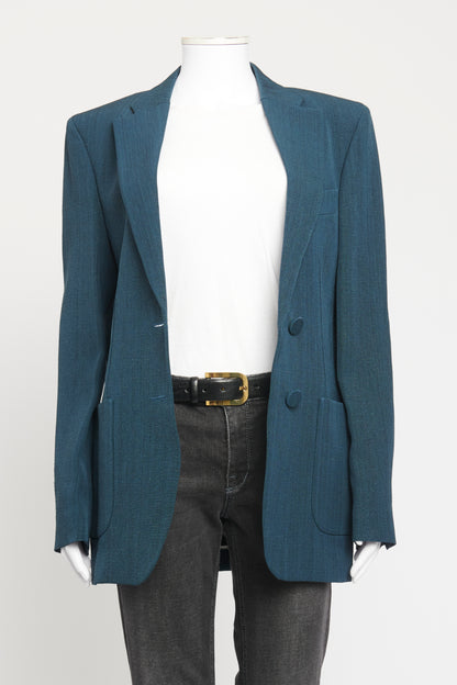 Blue Viscose Blend Preowned Blazer