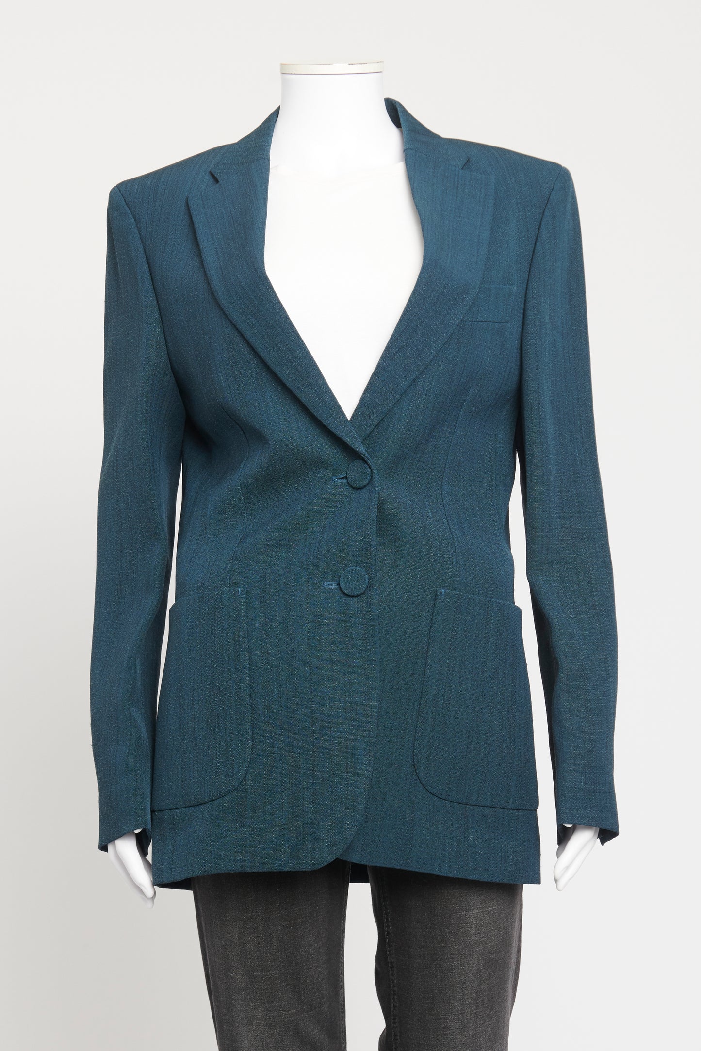 Blue Viscose Blend Preowned Blazer