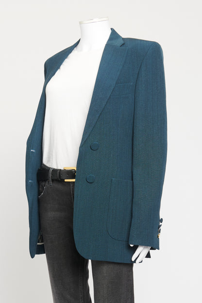 Blue Viscose Blend Preowned Blazer