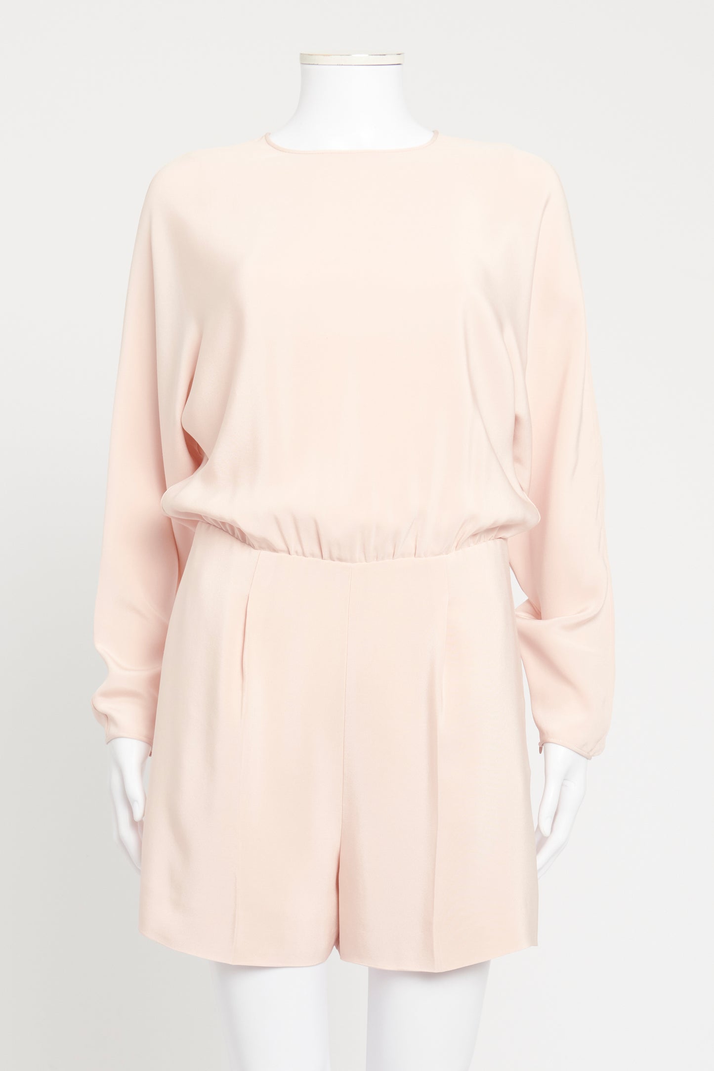 Pink Silk Preowned Long Sleeve Playsuit