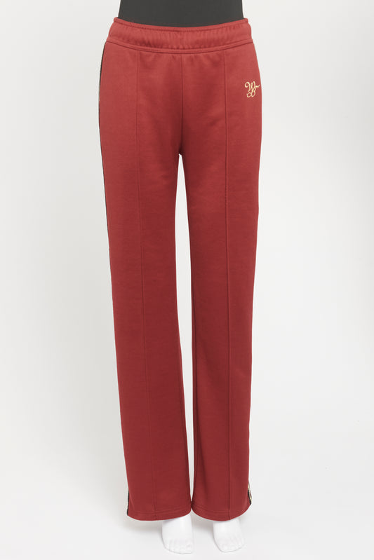 Burgundy Polyester Preowned Volta Jazz Casual Trouser