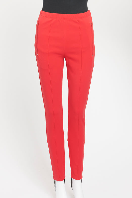 2016 Red Viscose Blend Preowned Skinny Trousers