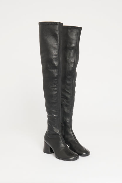 Black Leather Preowned Admiral Knee High Boots