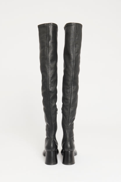 Black Leather Preowned Admiral Knee High Boots