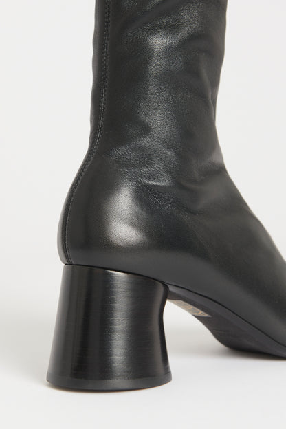 Black Leather Preowned Admiral Knee High Boots