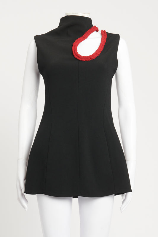 Black Viscose Blend Preowned Cut-Out Mini Dress