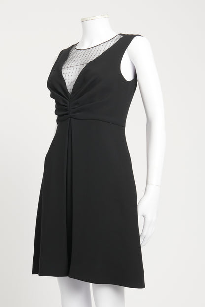 Black Silk Preowned Cut Out Knee Length Dress