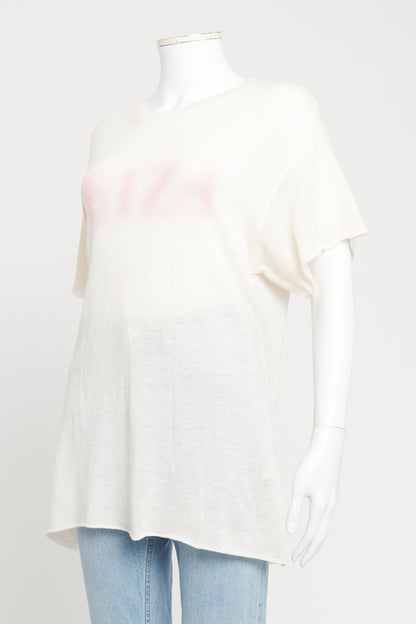 Cream Cashmere Blend Preowned Ibiza T-shirt