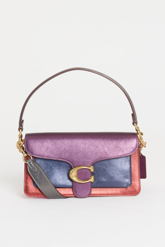 Multicoloured Leather Preowned Colour Block Tabby Shoulder Bag
