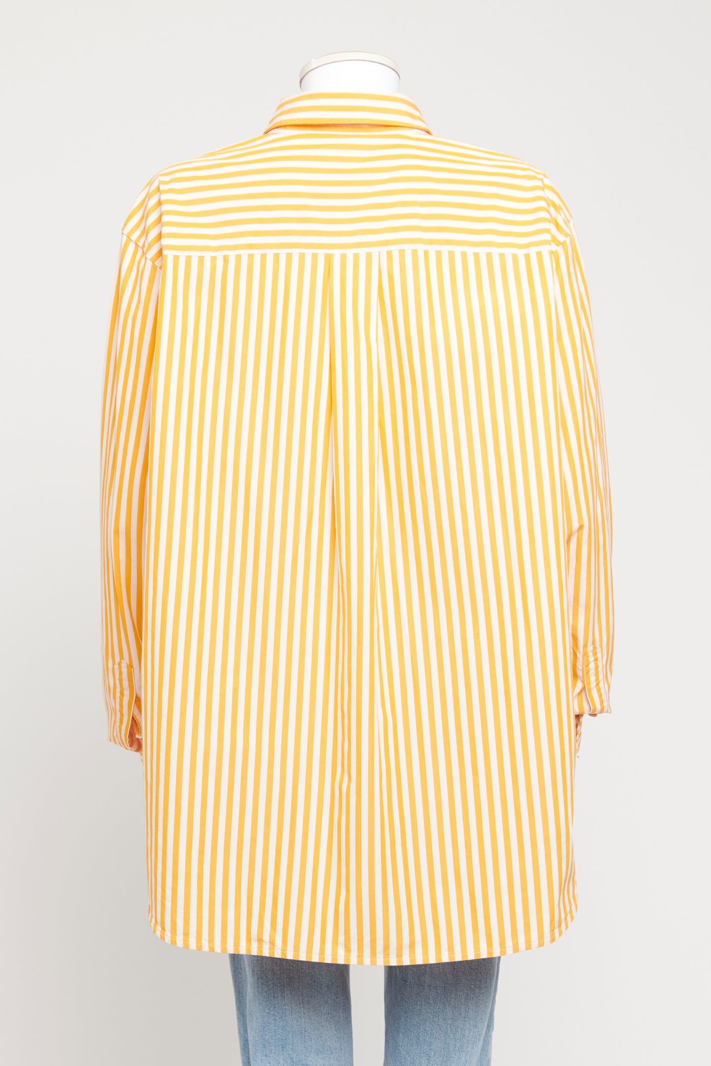 Orange And White Preowned Signature Striped Shirt