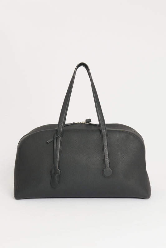 Black Pebbled Leather Preowned Sporty Bowler Bag