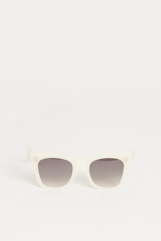 White Acetate Preowned Oversized Catherine Sunglasses