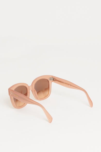 Blush Pink Acetate Preowned New Audrey Oversized Sunglasses