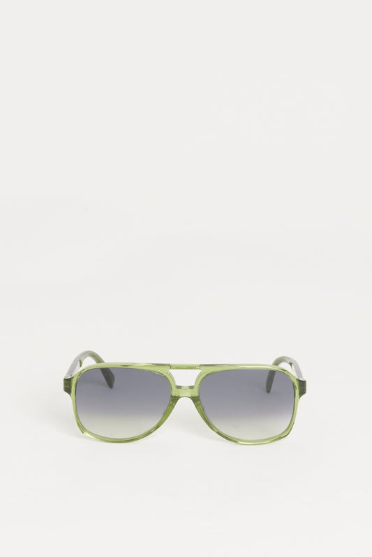 Green Acetate Preowned Oversized Sunglasses