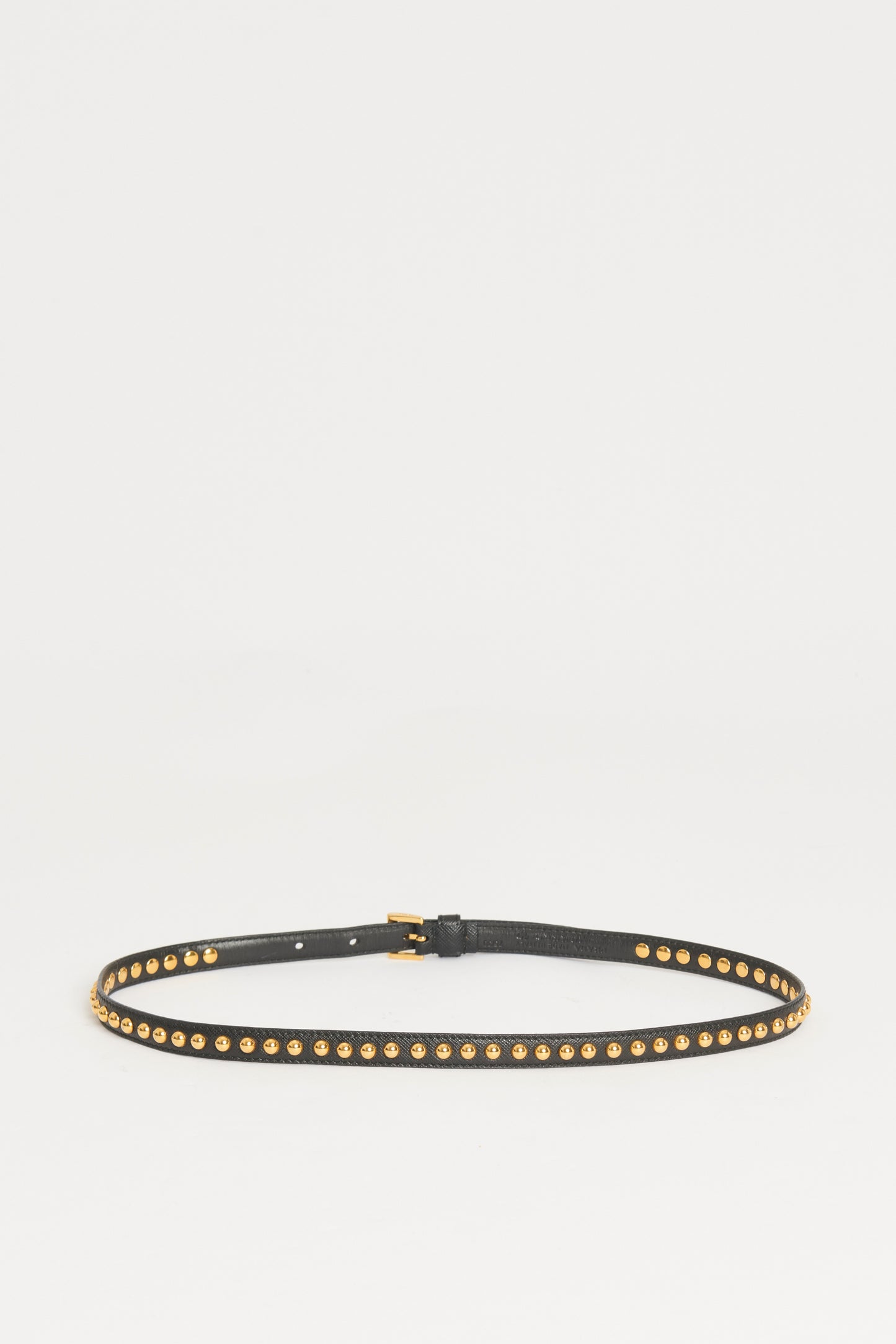 Navy Saffiano Leather Preowned Studded Belt