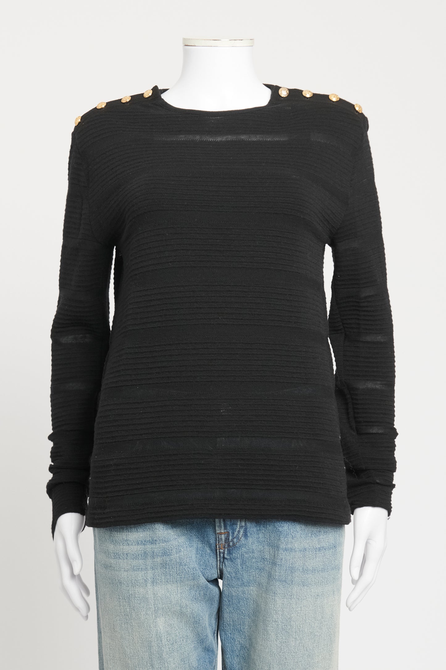 Black Wool Preowned Fine Knit Jumper