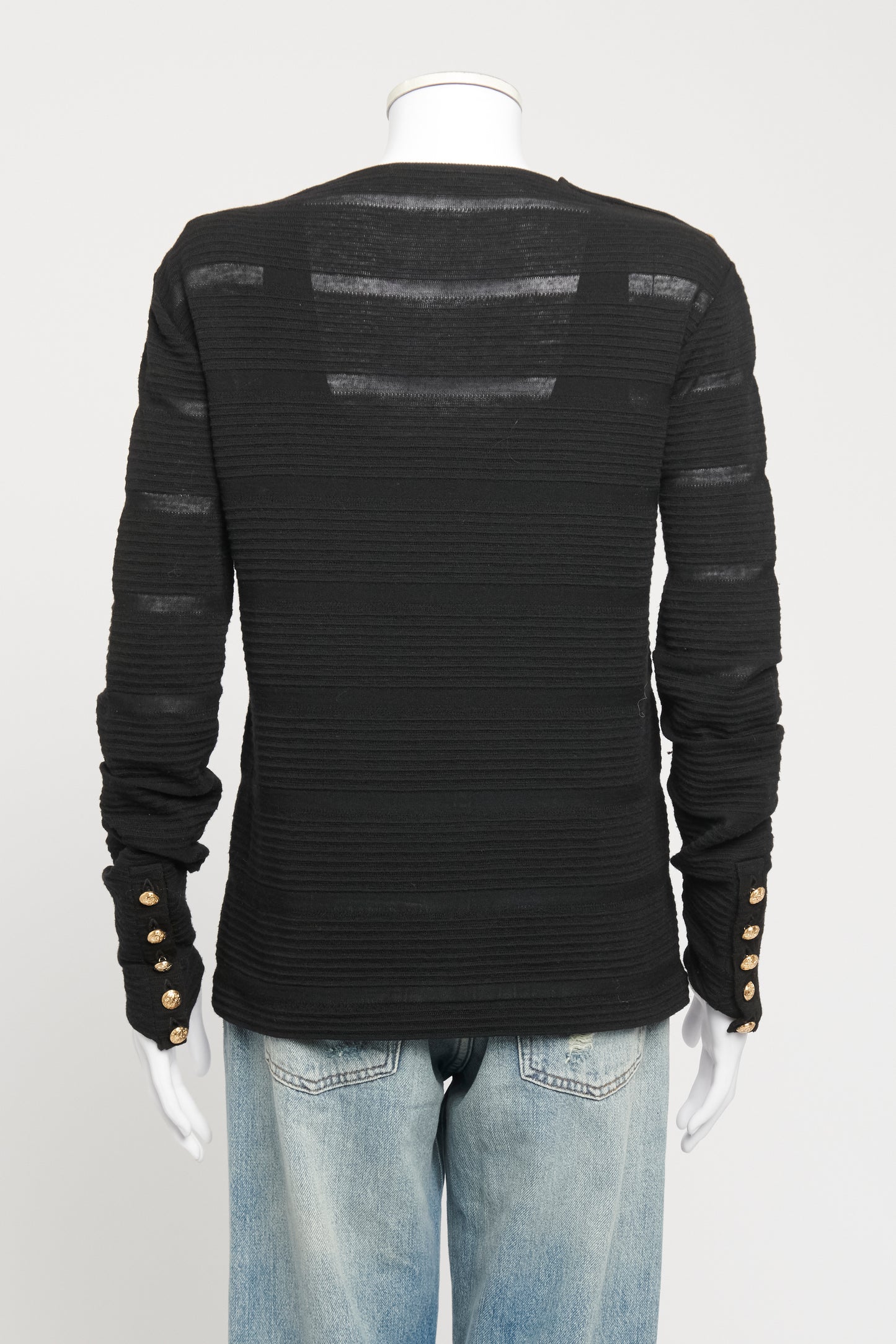 Black Wool Preowned Fine Knit Jumper