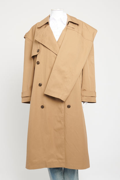 Beige Cotton Preowned Oversized Trench Coat