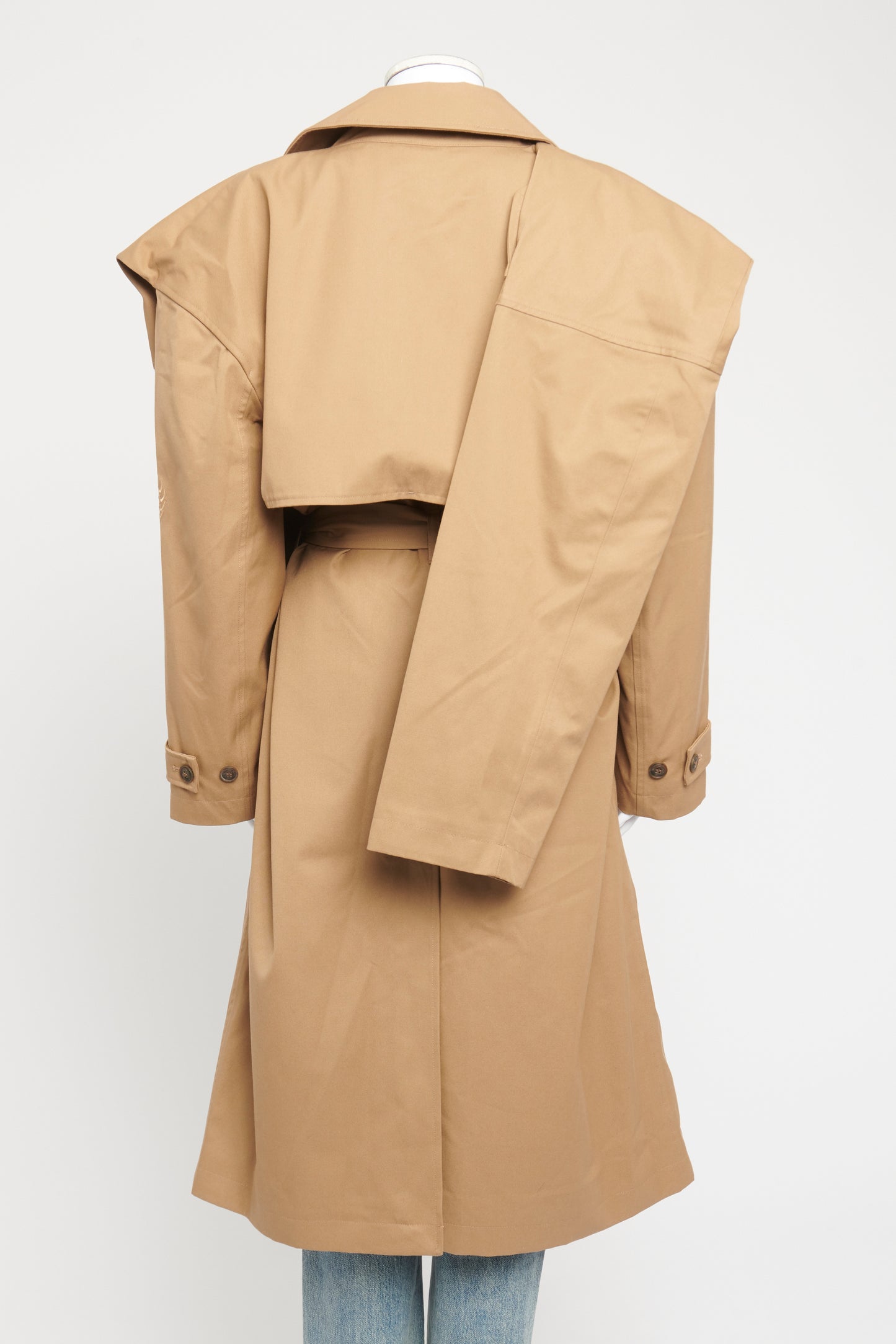 Beige Cotton Preowned Oversized Trench Coat