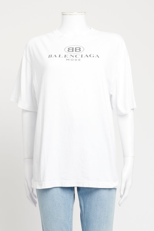 White Cotton Preowned Logo T-shirt
