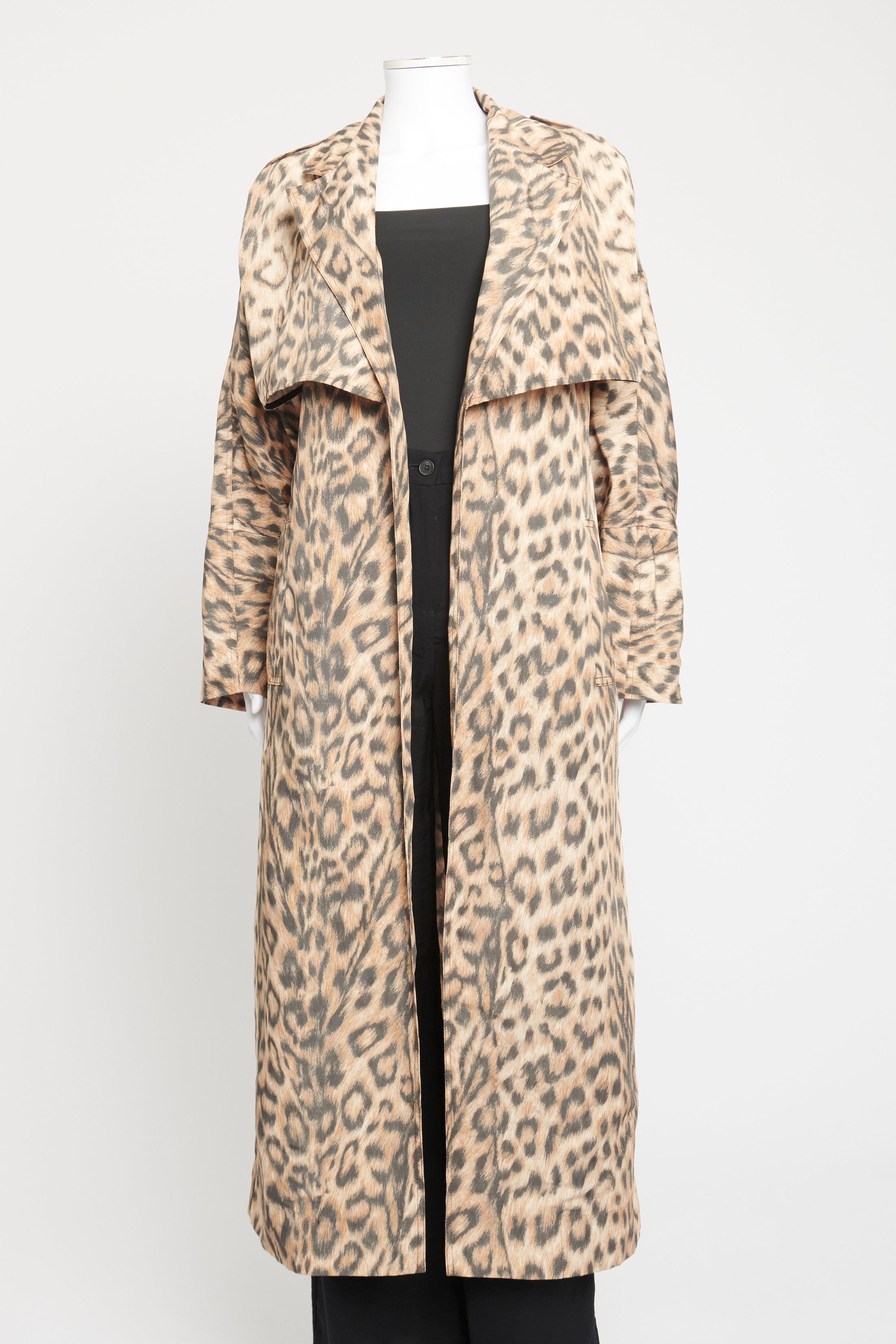 Leopard print trench coat sale