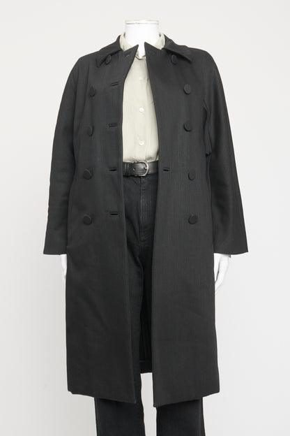 Black Cotton Blend Preowned Double Breasted Coat