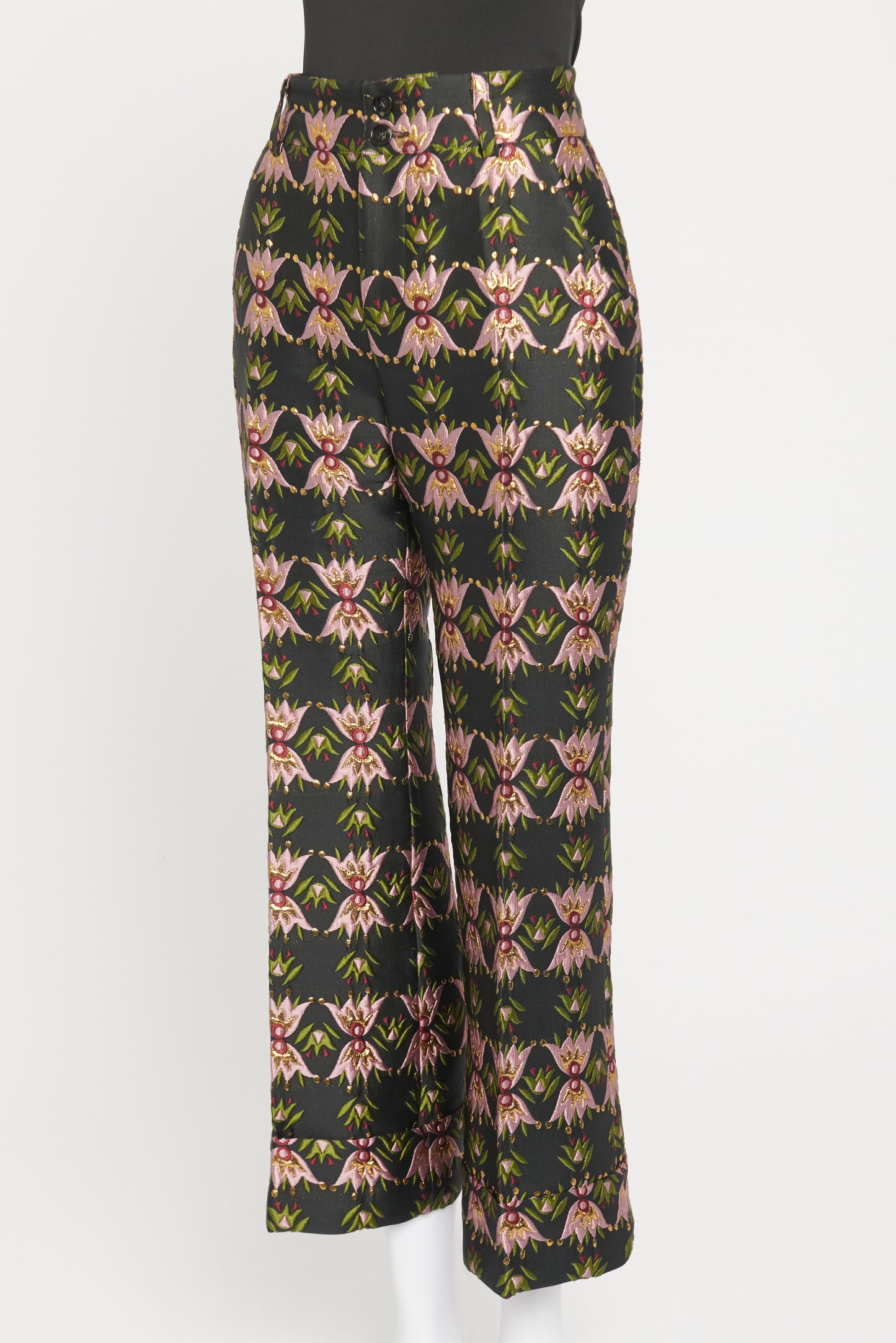 Piazza Jacquard Hendrix Preowned Wide Leg Pants