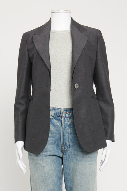 Grey Single Breasted Preowned Blazer