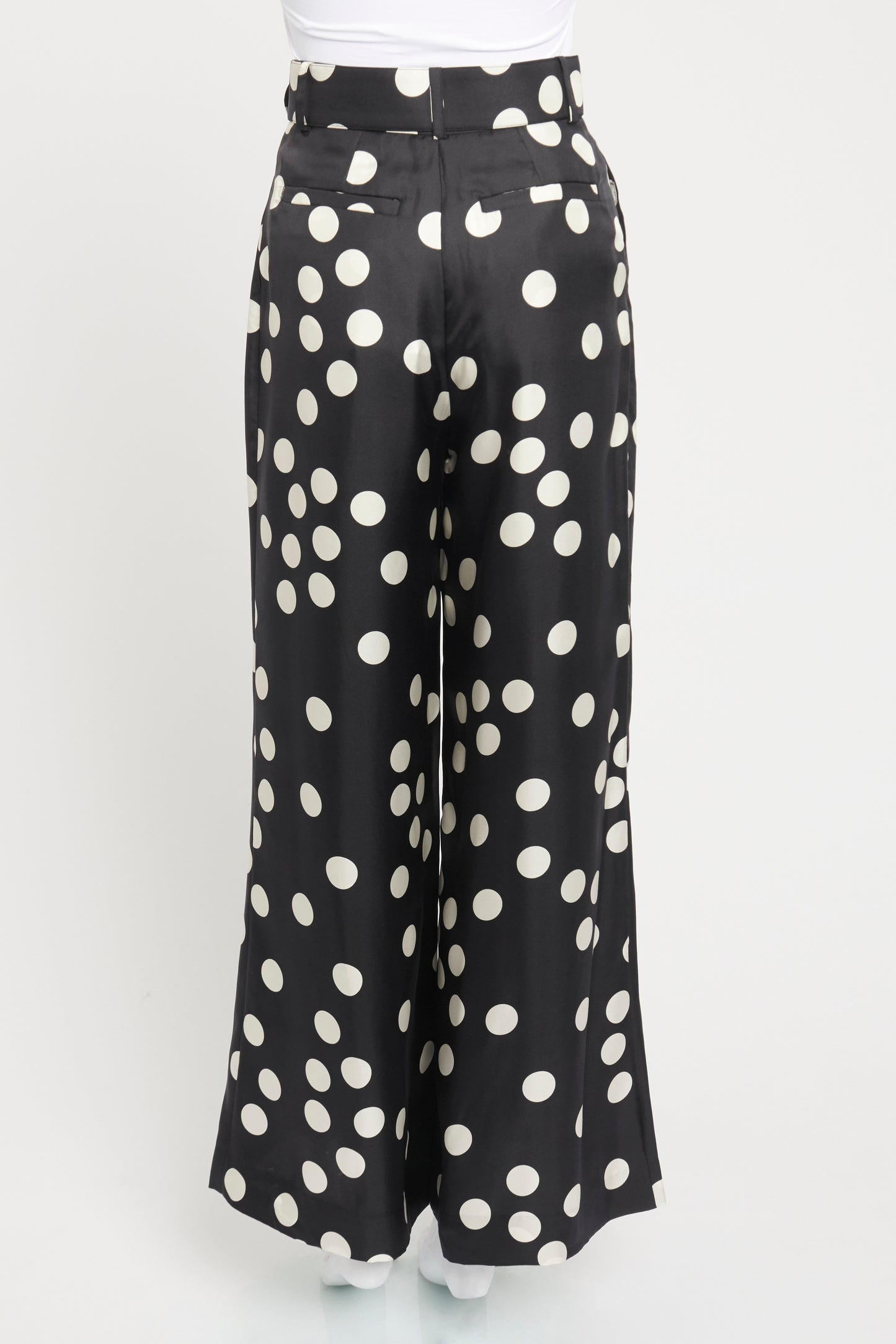 Black Silk Preowned Confetti Wide Trousers