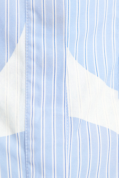 Blue and White Pinstripe Peplum Preowned Shirt