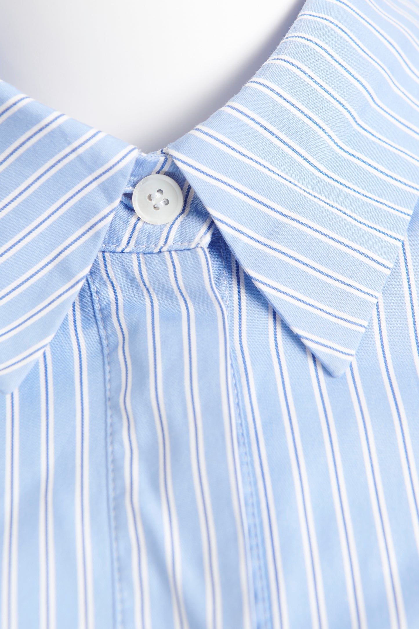 Blue and White Pinstripe Peplum Preowned Shirt