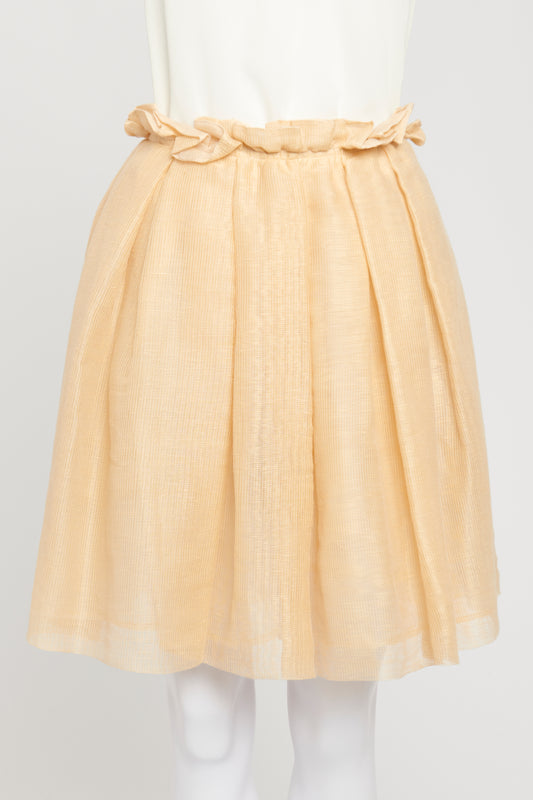 Nude Tulle Linen Preowned Full Skirt