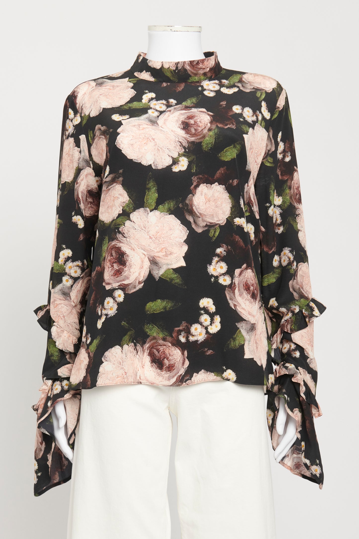 Black Silk Preowned Louella Floral Blouse