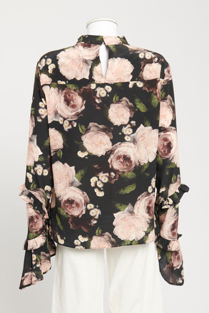 Black Silk Preowned Louella Floral Blouse