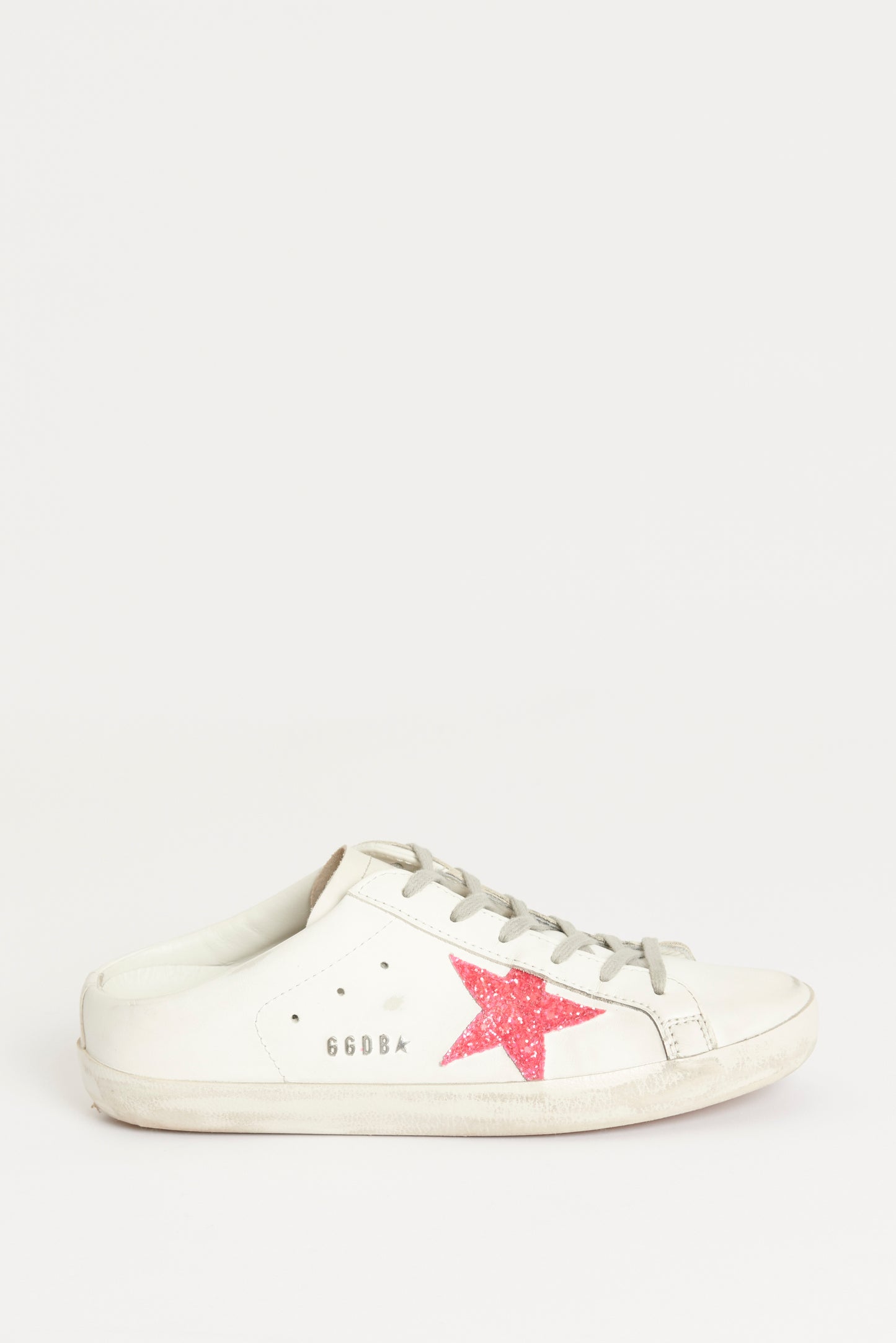 White Leather Preowned Superstar Sabot Trainers