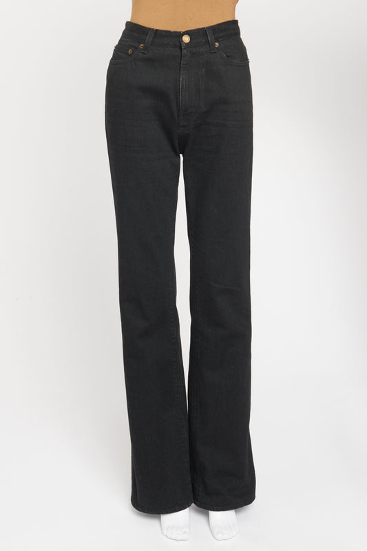 2021 Black Cotton Preowned Flared Jeans