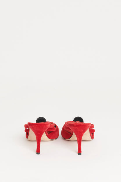 AW 22 Red Velvet Preowned Pointed Toe Pump