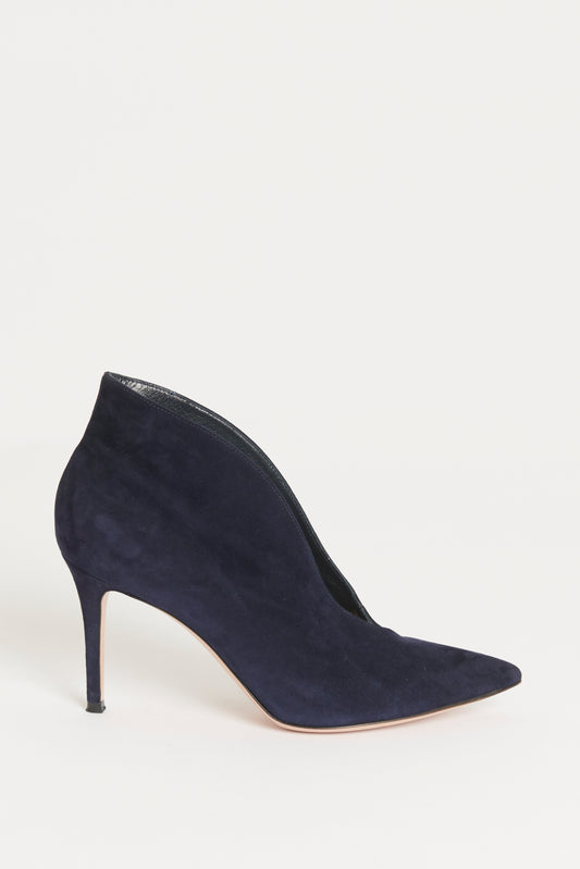 Navy Suede Preowned Vania Ankle Boots